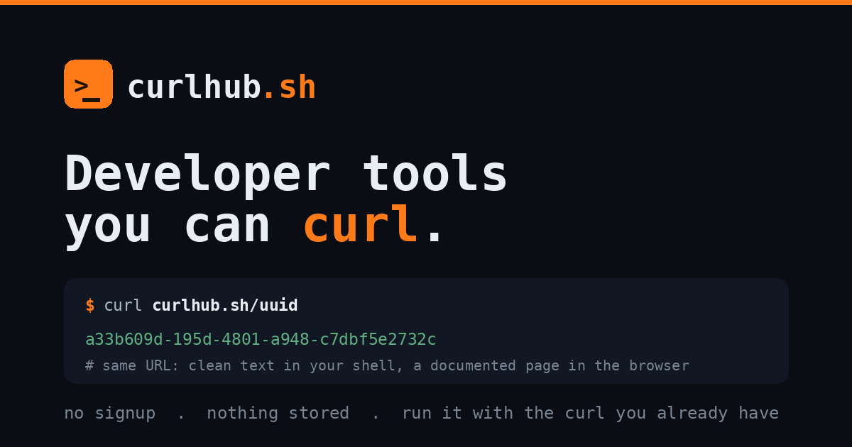 curlhub.sh Curl Based CLI Dev Tools screenshot